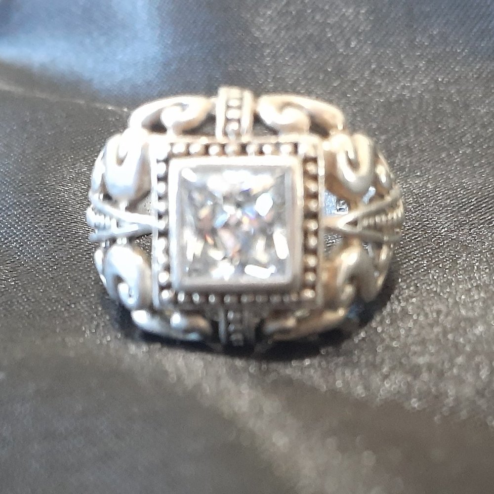 Sterling Ring with Rhinestone - Picture 6 of 10